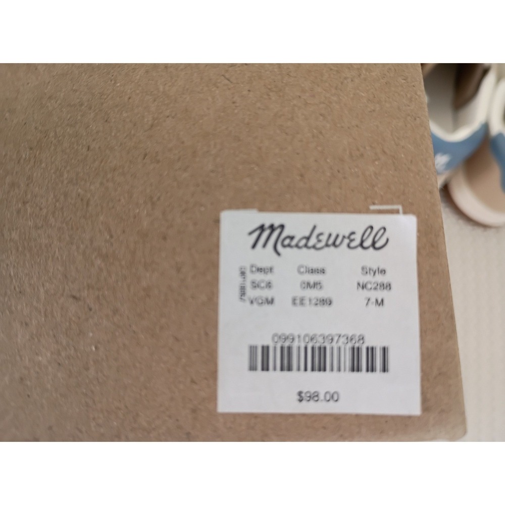 NWT Madewell MWL Court Sneakers Leather Nubuck Suede Tranquil Lake Womens 7 - Picture 8 of 8